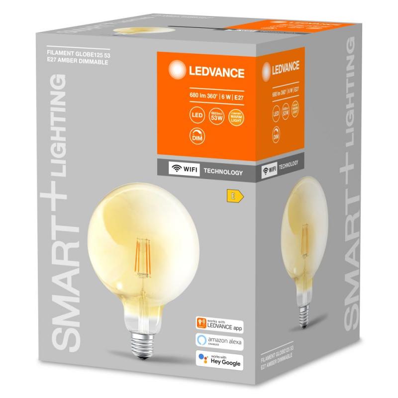 LEDVANCE E27 WiFi LED Globe Leuchtmittel extra warmweiß Filament
